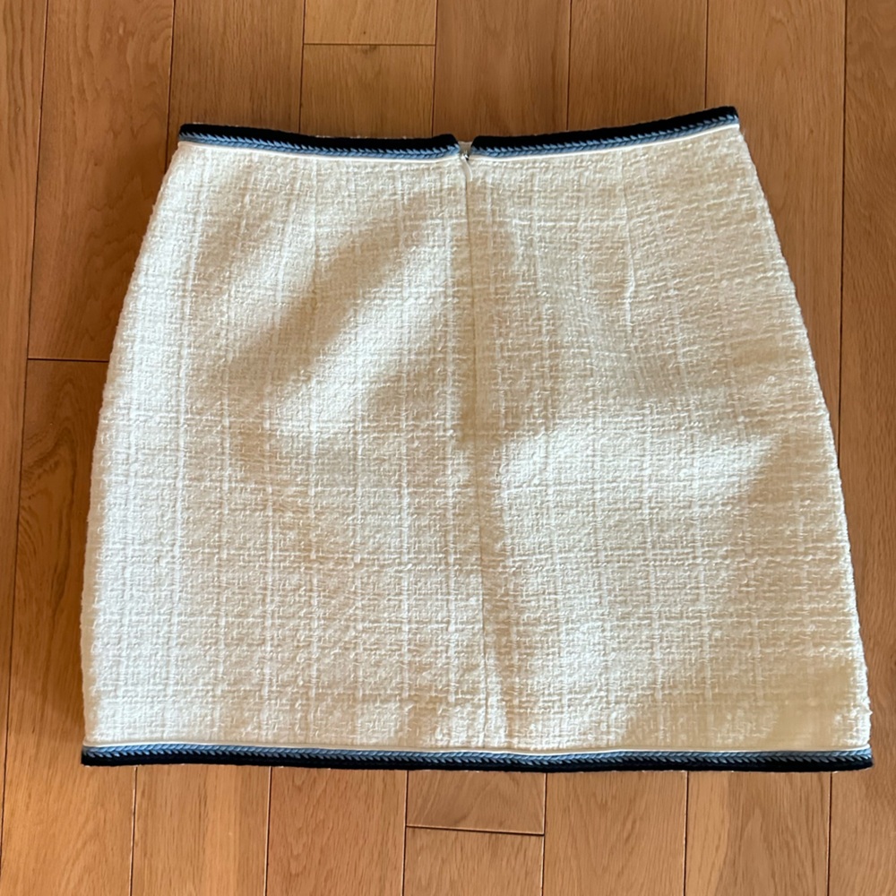 VERONICA BEARD Ohemia Cotton-blend Tweed Mini Skirt Size 4 White NWOT - Picture 6 of 9